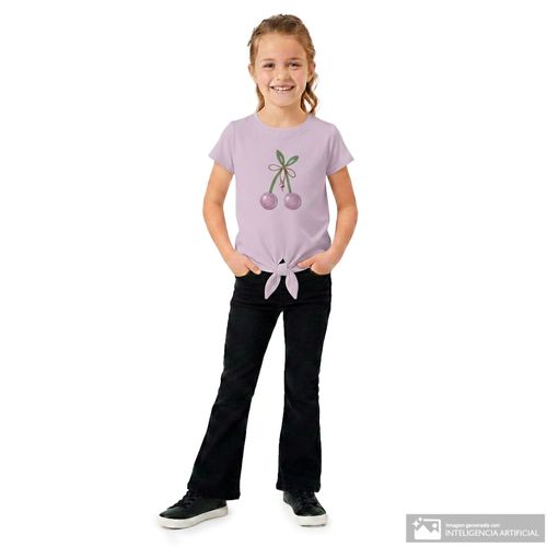 Camiseta rosada estampada para niña