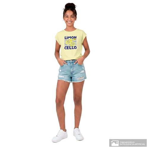 Camiseta amarilla estampada para niña