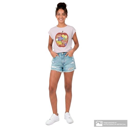 Camiseta rosada estampada para niña