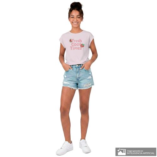 Camiseta rosada estampada para niña