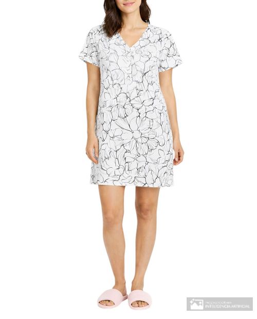 Bata Nicolle estampada manga corta para mujer