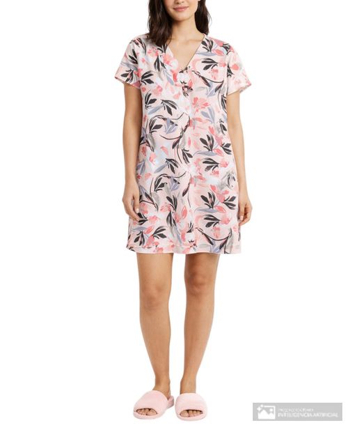 Bata Nicolle estampada manga corta para mujer