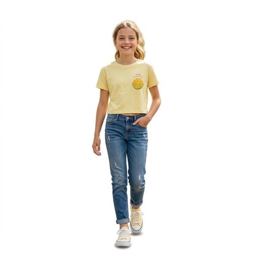 Camiseta amarilla con estampado para niña