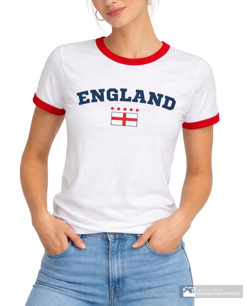 Camiseta Orange estampada del Mundial 2026 Inglaterra para mujer