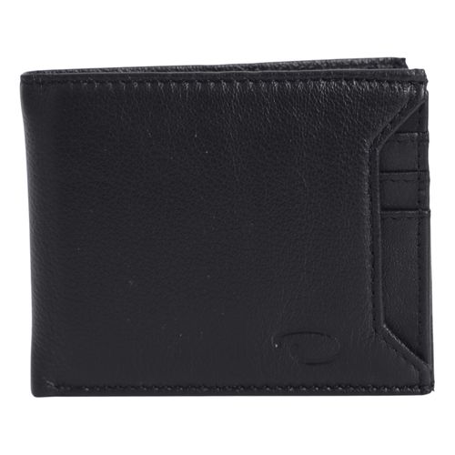 Billetera bifold Oscar de la Renta negra texturizada para hombre
