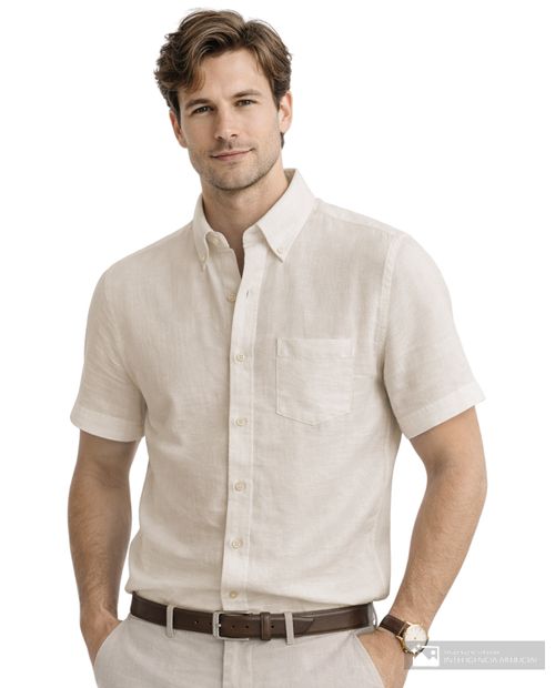 Camisa casual Gents regular fit blanca sólida para hombre
