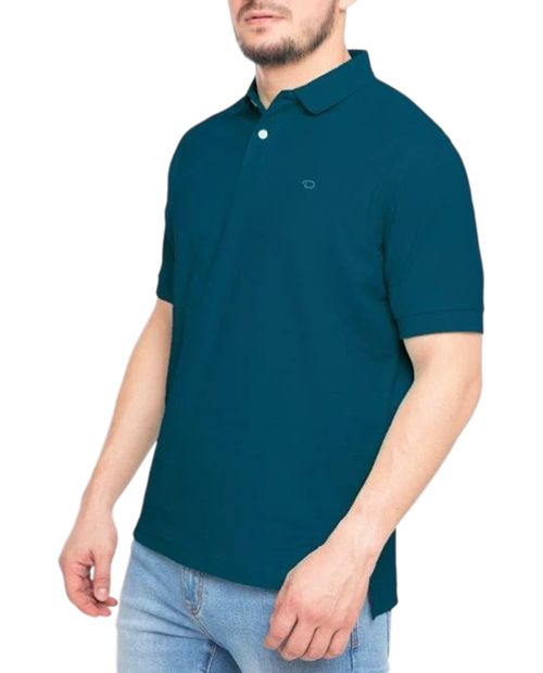 Camisa polo Oscar de la Renta regular fit turquesa sólido para hombre