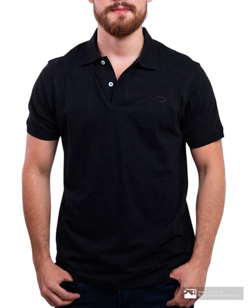 Camisa polo Oscar de la Renta regular fit negra sólida para hombre