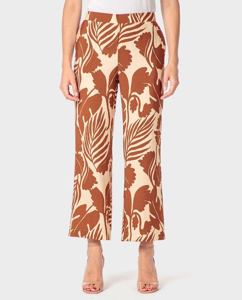 Pantalón Punt Roma wide leg estampado de cintura alta para mujer