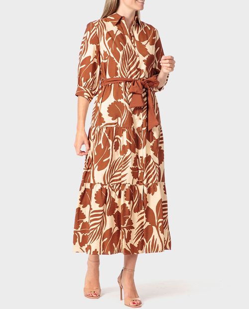 Vestido Punt Roma shirt dress estampado manga 3/4 para mujer