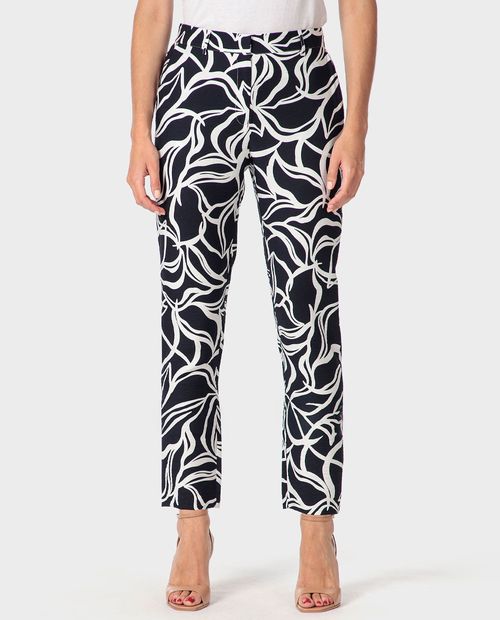 Pantalón Punt Roma capri estampado de cintura alta para mujer