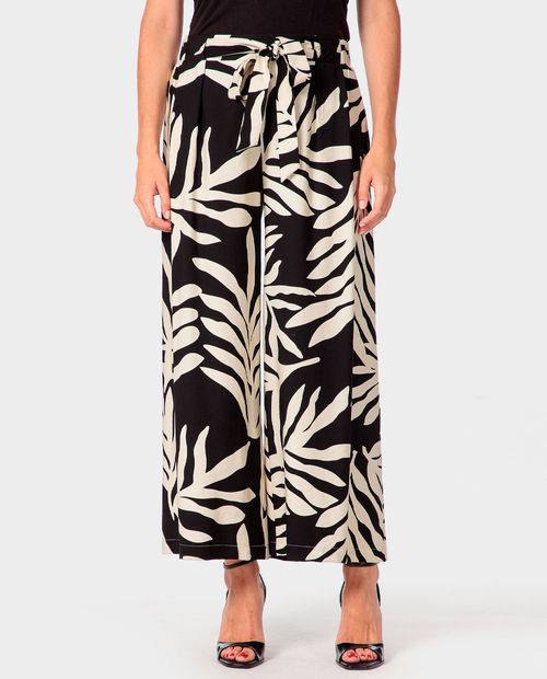 Pantalón Punt Roma wide leg estampado de cintura alta para mujer