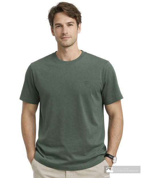 Camiseta Oscar de la Renta classic fit verde sólida para hombre