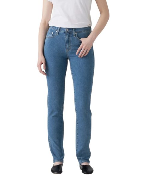 Jeans Levi's 724 straight azul cintura alta para mujer