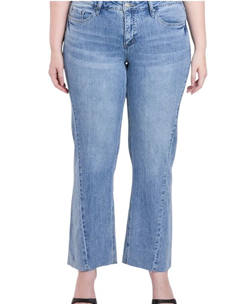 Jeans YMI wide leg azul cintura media para mujer