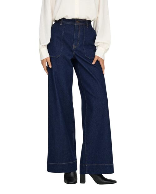 Jeans JDY wide leg azul cintura alta para mujer