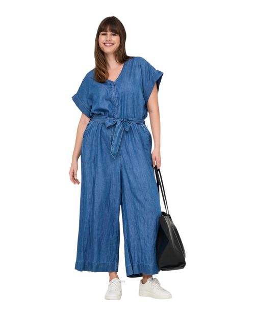 Jumpsuit Only Carmakoma azul manga corta para mujer
