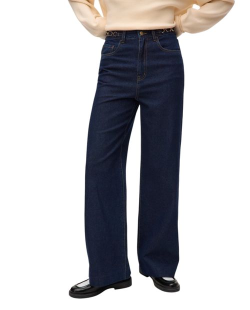 Jeans Vero Moda wide leg "32 azul cintura alta para mujer