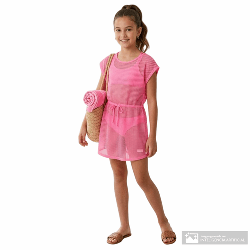 Salida de baño rosado para niña