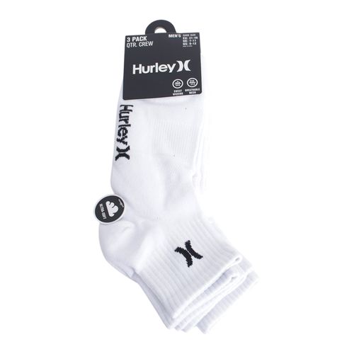 Pack de 3 pares de calcetines Hurley ankle blancos para hombre