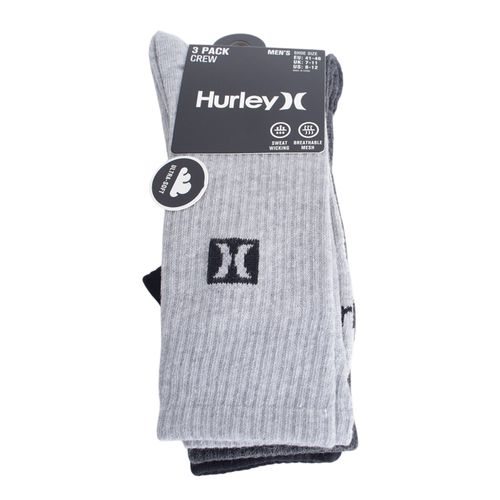 Pack de 3 pares de calcetines Hurley crew multicolor para hombre