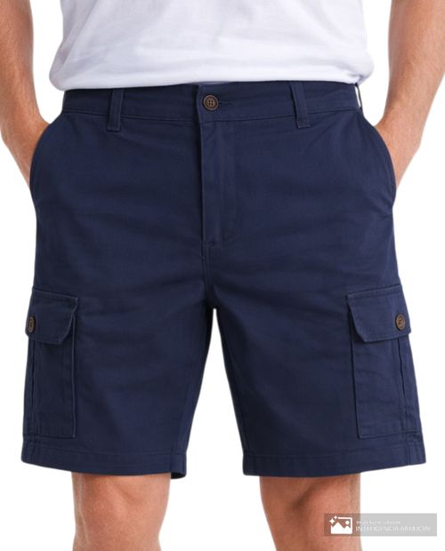 Short cargo Gents regular fit azul navy sólido para hombre