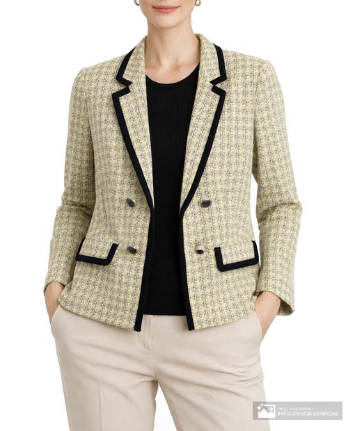 Chaqueta Kasper Separates tweed cuadriculada para mujer