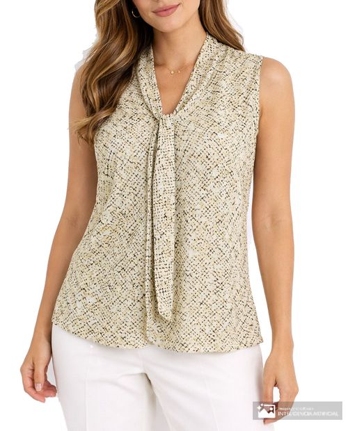 Blusa Kasper Separates formal estampada sin mangas para mujer