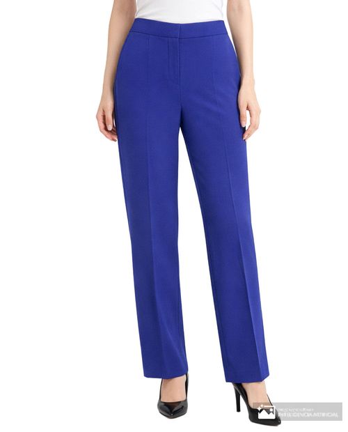 Pantalón Kasper Separates palazzo azul de cintura alta para mujer