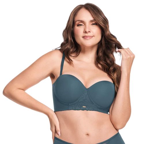 Brasier Laura strapless verde para mujer