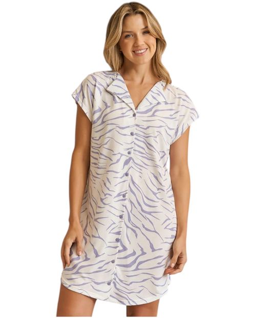 Bata Parisien beige estampada manga corta para mujer