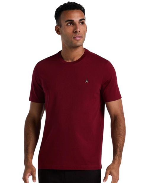 Camiseta Penguin slim fit color vino sólida para hombre