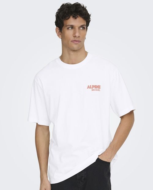 Camiseta Only and Sons regular fit con estampado de "Ski Club" para hombre
