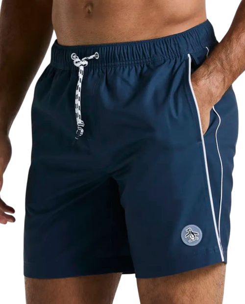 Calzoneta de baño Penguin slim fit azul navy sólida para hombre
