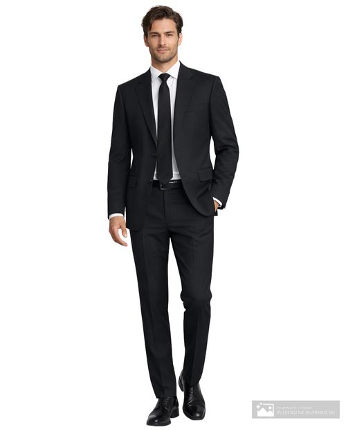 Traje Unexpected classic fit negro sólido para hombre