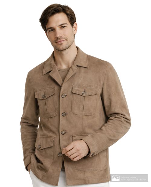 Blazer PuroEGO regular fit café texturizado para hombre