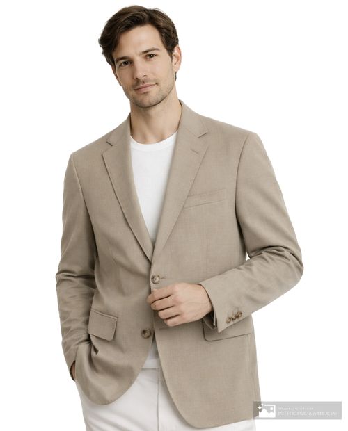 Blazer Nautica classic fit beige sólido para hombre