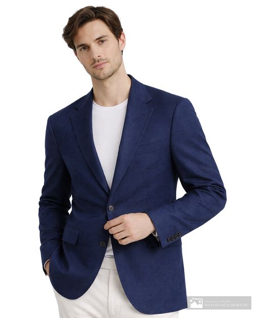 Blazer Nautica regular fit azul navy heather para hombre