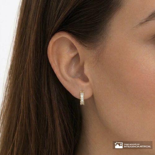 Argollas de plata en baño de oro para mujer