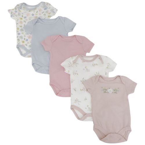 Set de 5 mamelucos multicolor para bebé niña