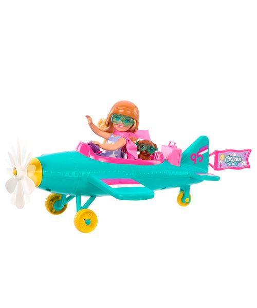 Barbie Chelsea muñeca avión y set de juego y 7 accesorios