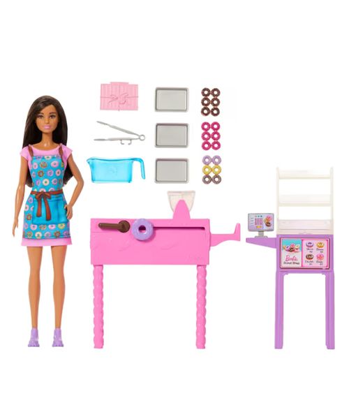 Set de juego Tienda de Donas Barbie con Muñeca