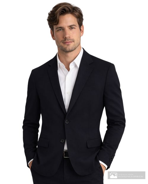 Blazer formal Nautica tailored fit azul navy sólido para hombre