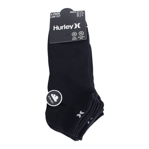 Pack de 3 pares de calcetines low cut Hurley negros para hombre