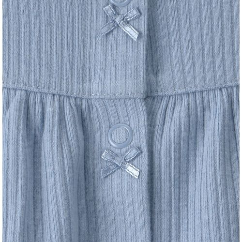 Romper azul con textura acanalada para bebé niña