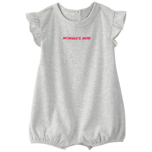 Romper gris rayado con estampado para bebé niña