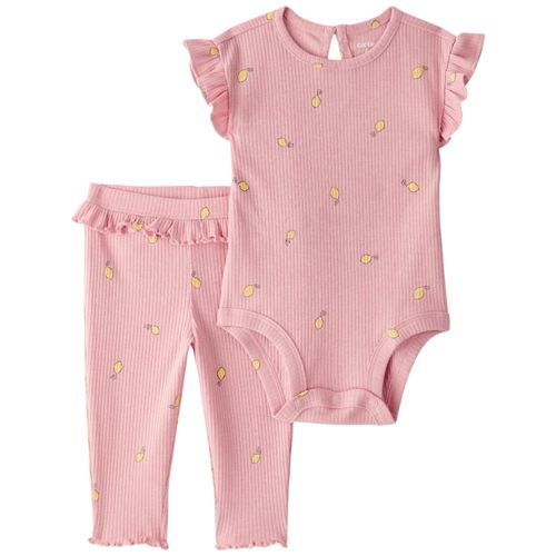 Conjunto de 2 piezas rosado para bebé niña