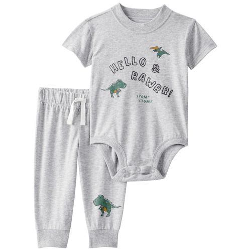 Conjunto gris con estampado para bebé niño