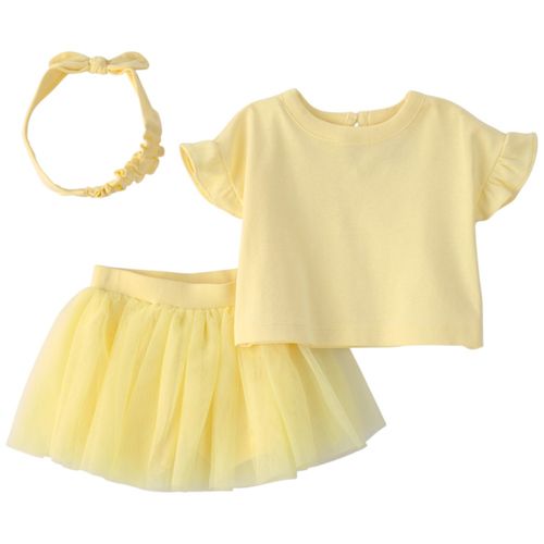 Conjunto amarillo de 3 piezas para bebé niña
