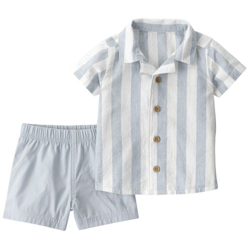 Conjunto bicolor rayado para bebé niño